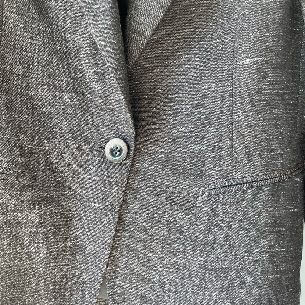 Lafayette 148 Dark Chocolate Wool Blend Minimalist Tailored Blazer - Picture 5 of 12